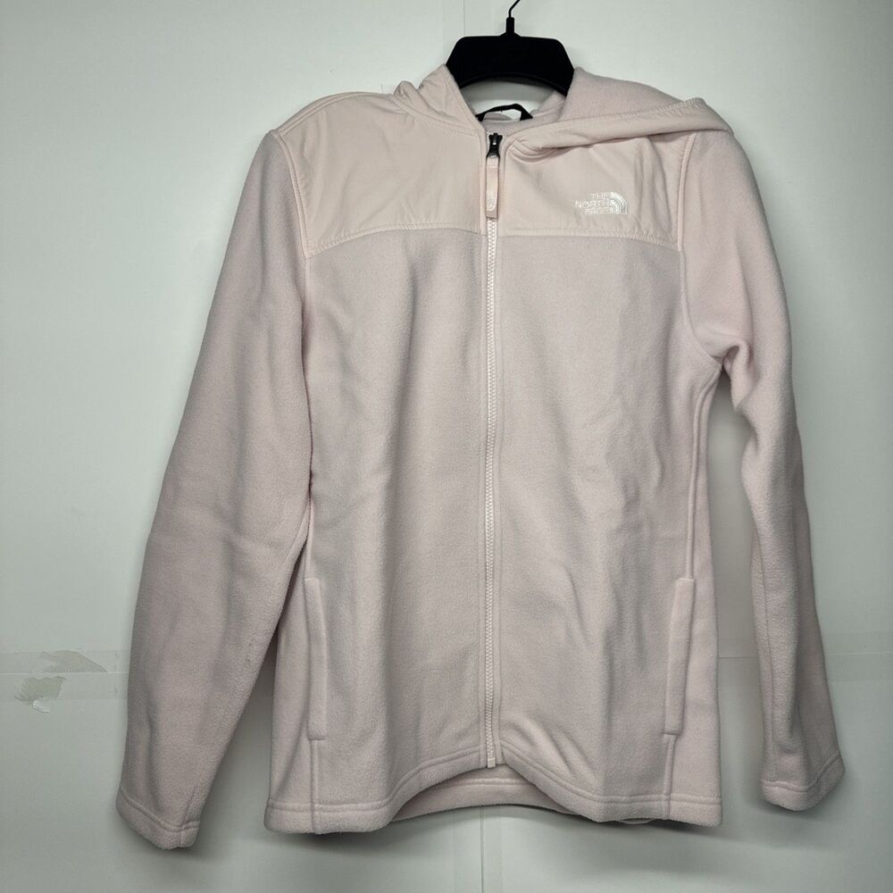 The North Face Youth XL 18/20 Hoodie Light Pink Fleece Jacket Girls Full Zip
